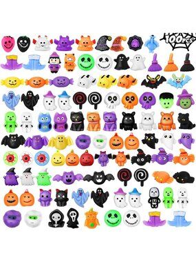 100 PCS Halloween Squeeze Toys | Fun Party Favors for Kids | Spooky Playtime
